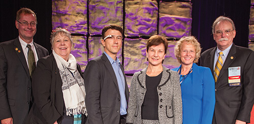 Joyce at the Opening Plenary Session at the 2013 PDA/FDA Joint Regulatory Conference with Anders Vinther; Susan Schniepp; Daniel Kraft; Janet Woodcock; and Richard Johnson, PDA