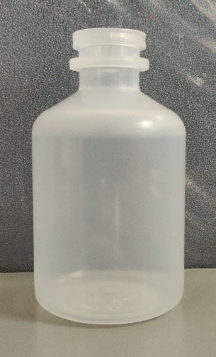 A plastic 50ml medicine vial made with polypropylene 